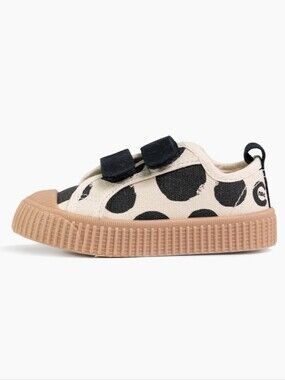 HappyNocNoc Kids Black & White Polka Dot Canvas Sneakers size EU 27 or 9.5 C
